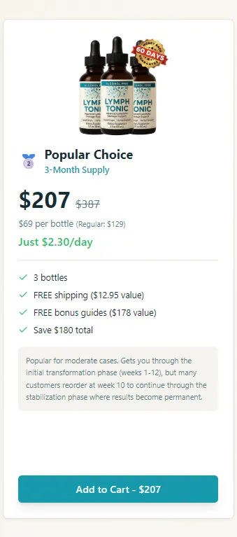 lymph tonic 3 Bottles pricing